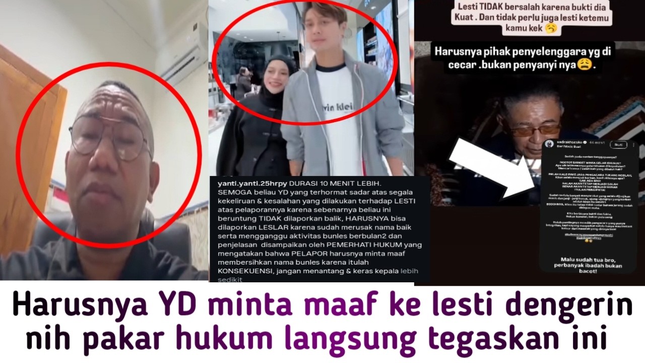 SEHARUSNYA YD MINTA MAAF SAMA LESTI DENGERIN NIH PAKAR HUKUM LANGSUNG TEGASKAN INI