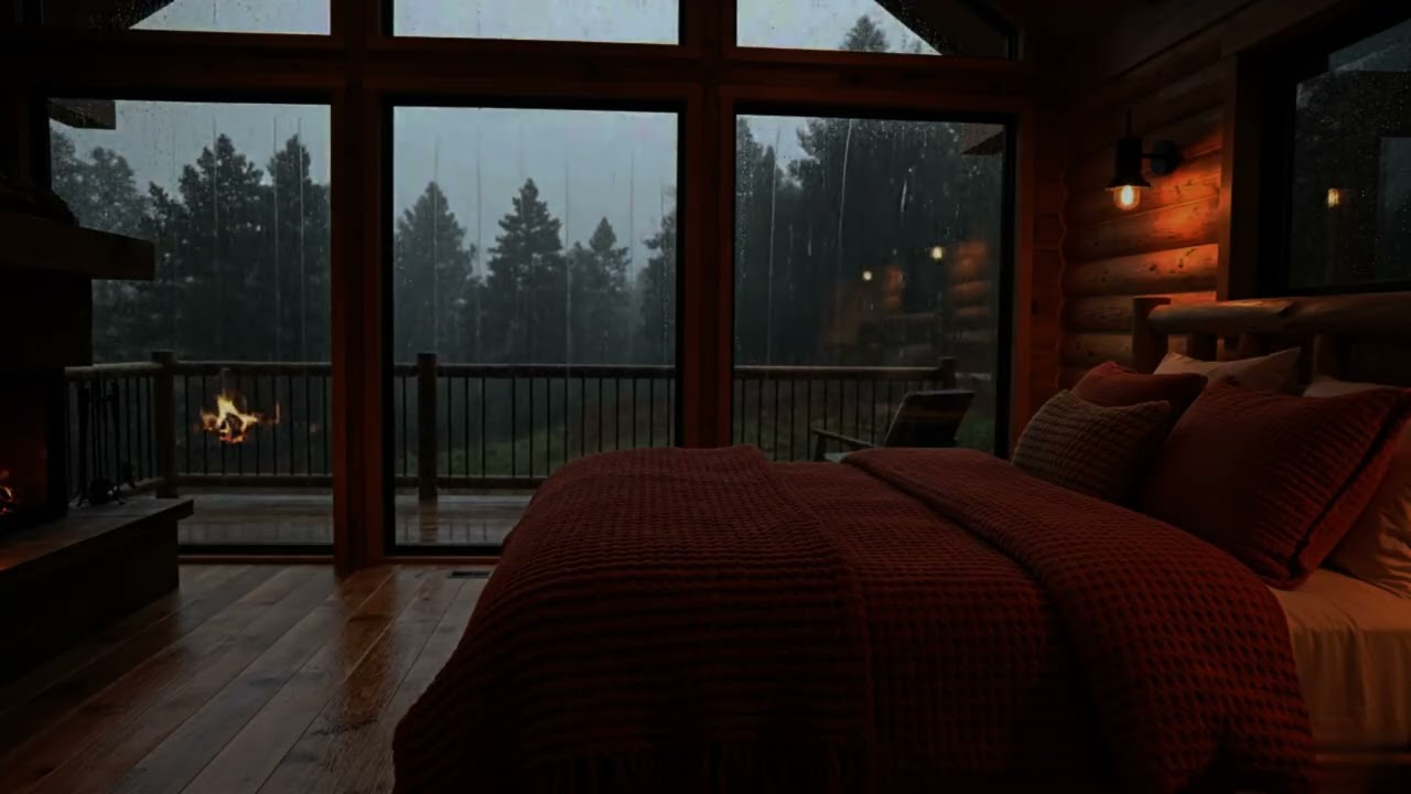 No Ads Rain Sounds in a Bedroom Relaxing Ambience for Deep Sleep, Focus, and Meditation