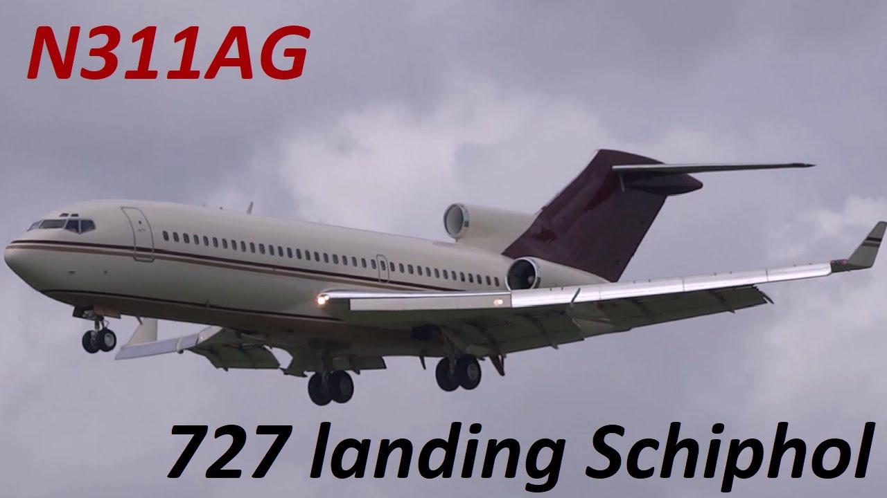 N311AG Boeing-727 landing & engine shutdown Schiphol