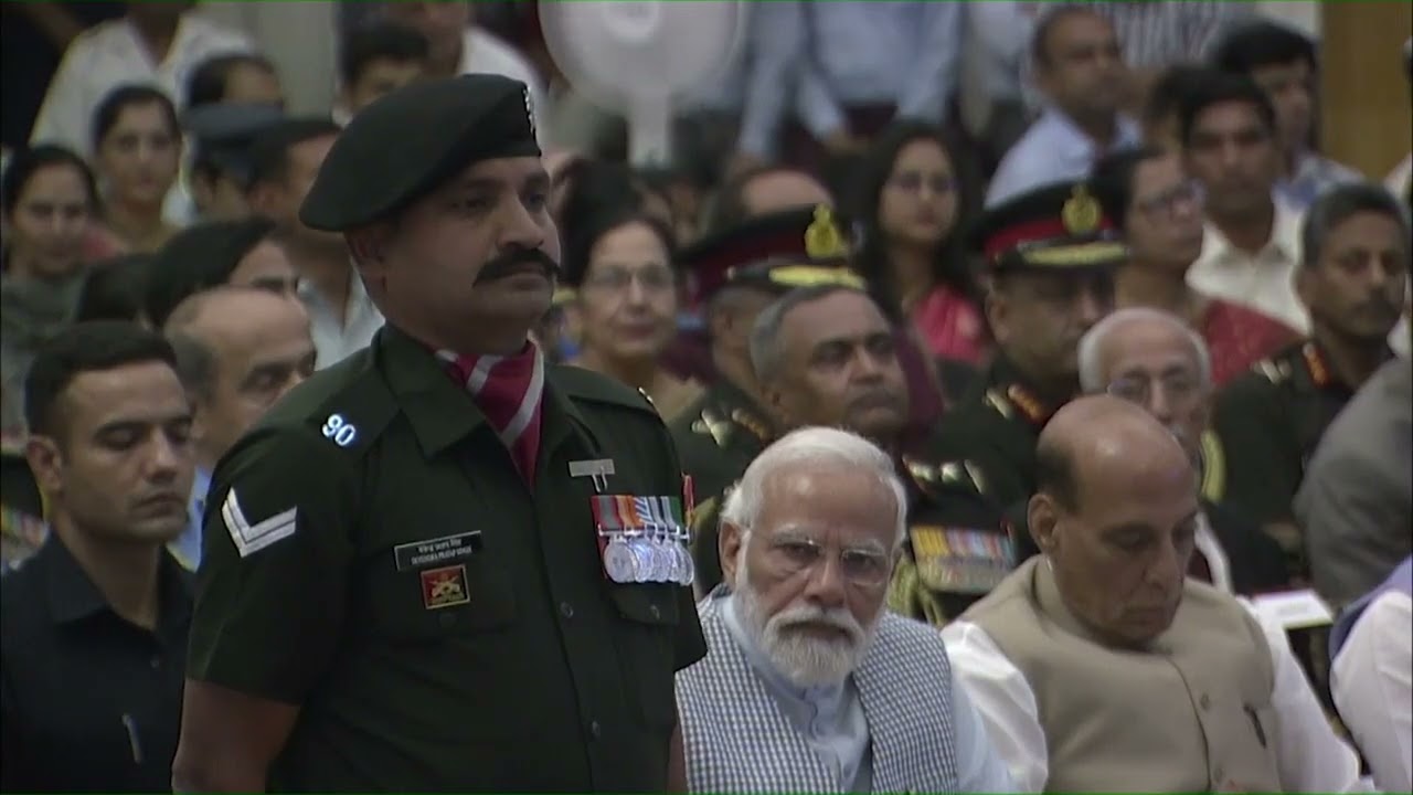 President Droupadi Murmu presents Kirti Chakra to Naik Devendra Pratap Singh