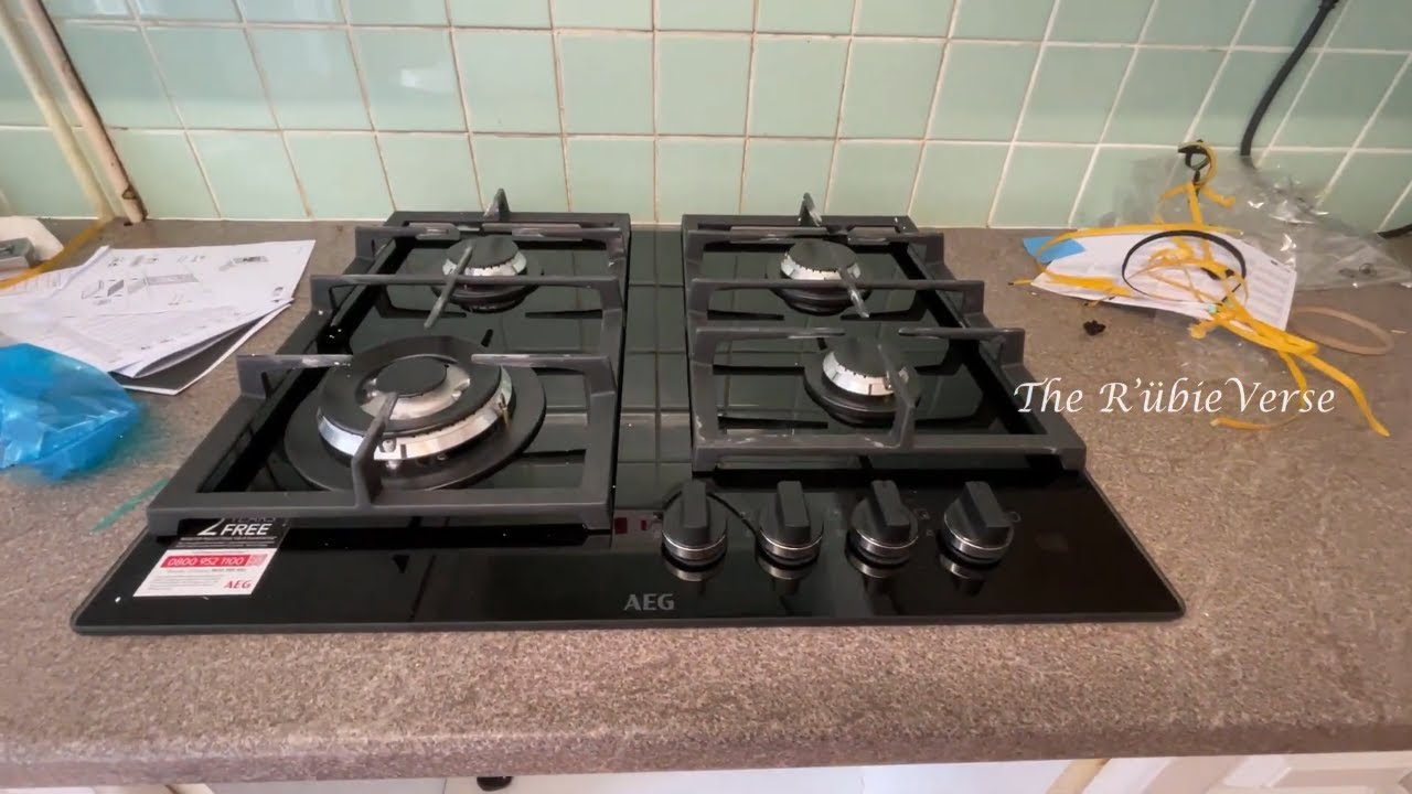 AEG HKB64450NB 59 cm Gas Hob - Black, Unboxing, Fitting