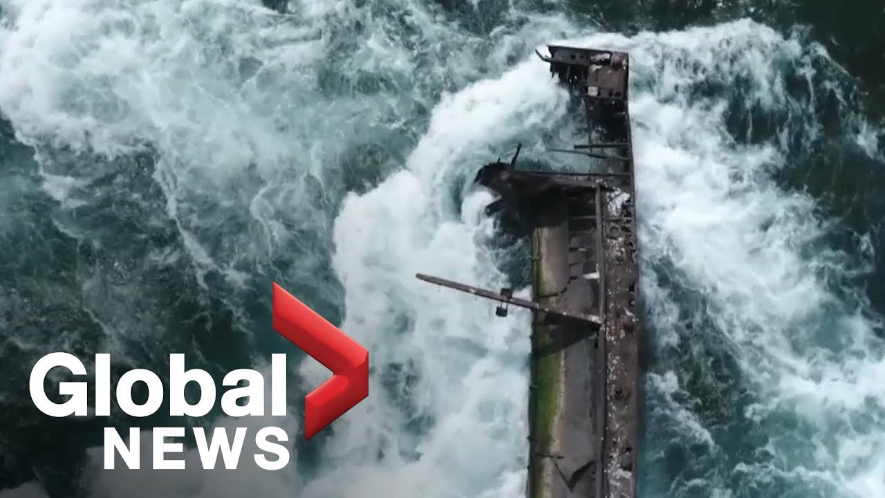 Iron scow shifts for first time in a century above Niagara Falls