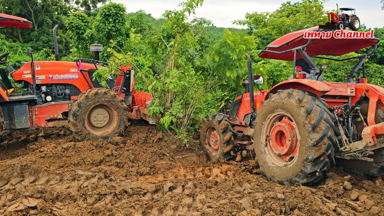 มาดู Kubota M108S M8540 ดันตอไม้เป็นๆจะออกไหมมาดูกัน