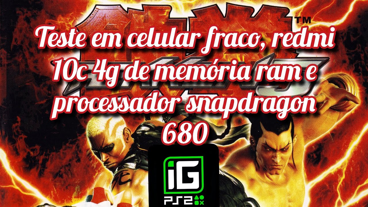 Igames ps2, teste em celular fraco, redmi 10c, jogo tekken 5