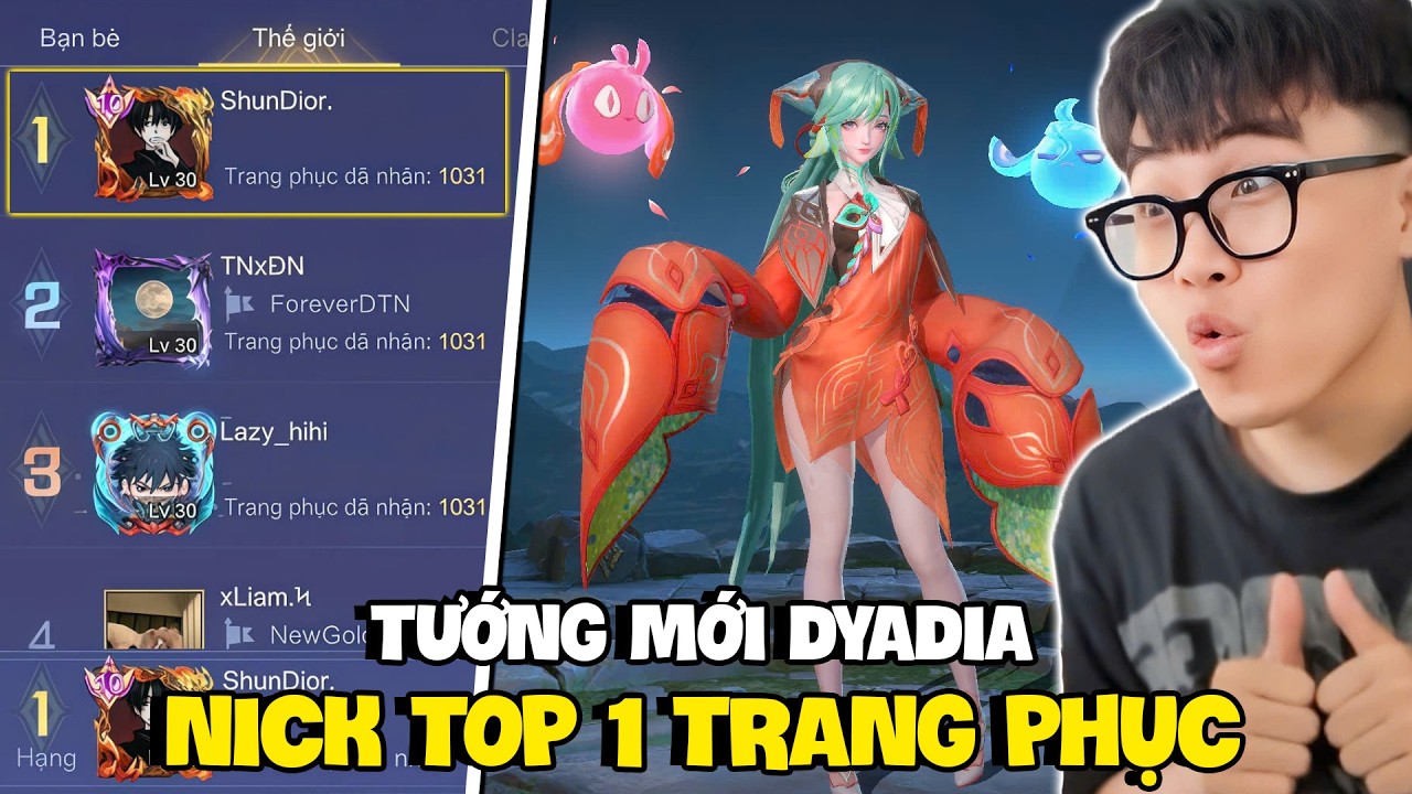 VUX LẦN ĐẦU CHẠM NICK TOP 1 TRANG PHỤC THẾ GIỚI VÀ TEST TƯỚNG MỚI DYADIA TRỢ THỦ CƯỚP VÀNG