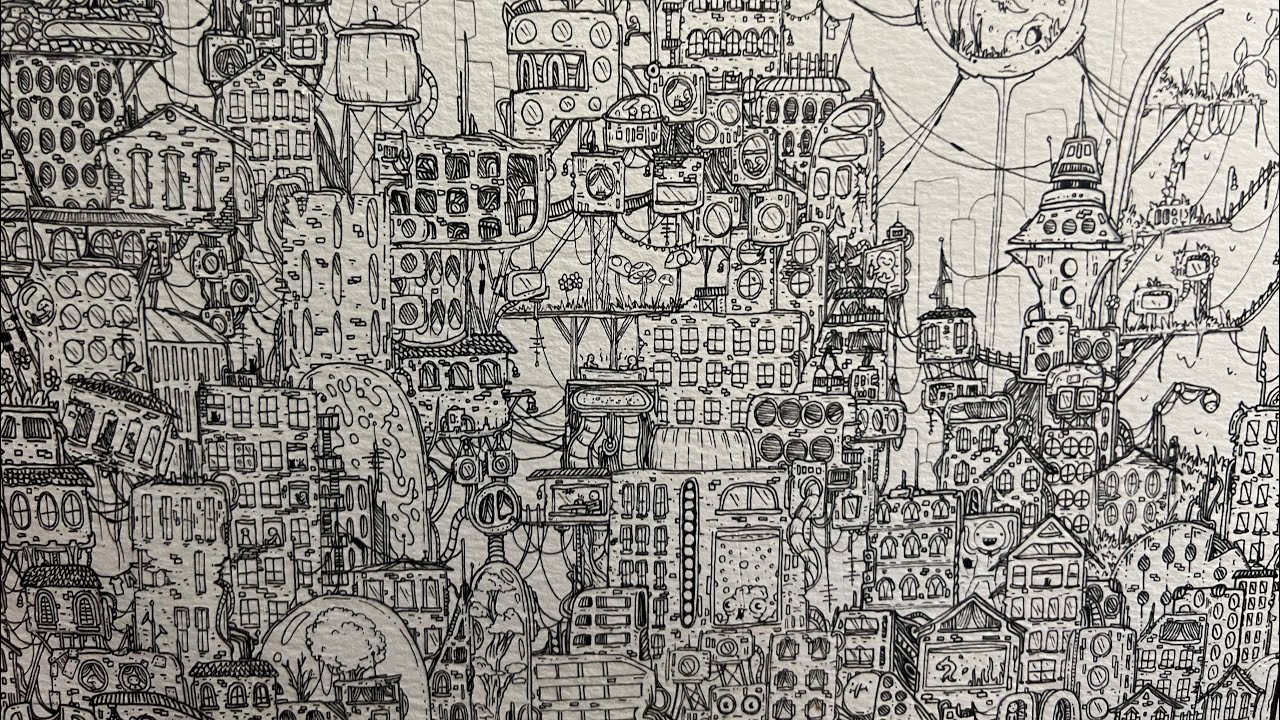 Giant Accordion Sketchbook Page 1: The start of something MASSIVE..and tiny.