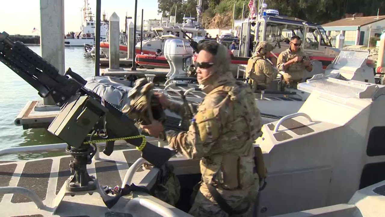 Elite Coast Guard Maritime Security Response Team watches over San Francisco Fleet Week.