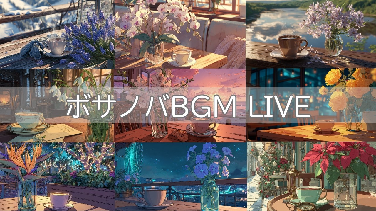 【ボサノバ】Live BGM  | Bossa Nova Jazz | カフェ＆リラックスBGM【作業/勉強/読書/BGM/ work & study】