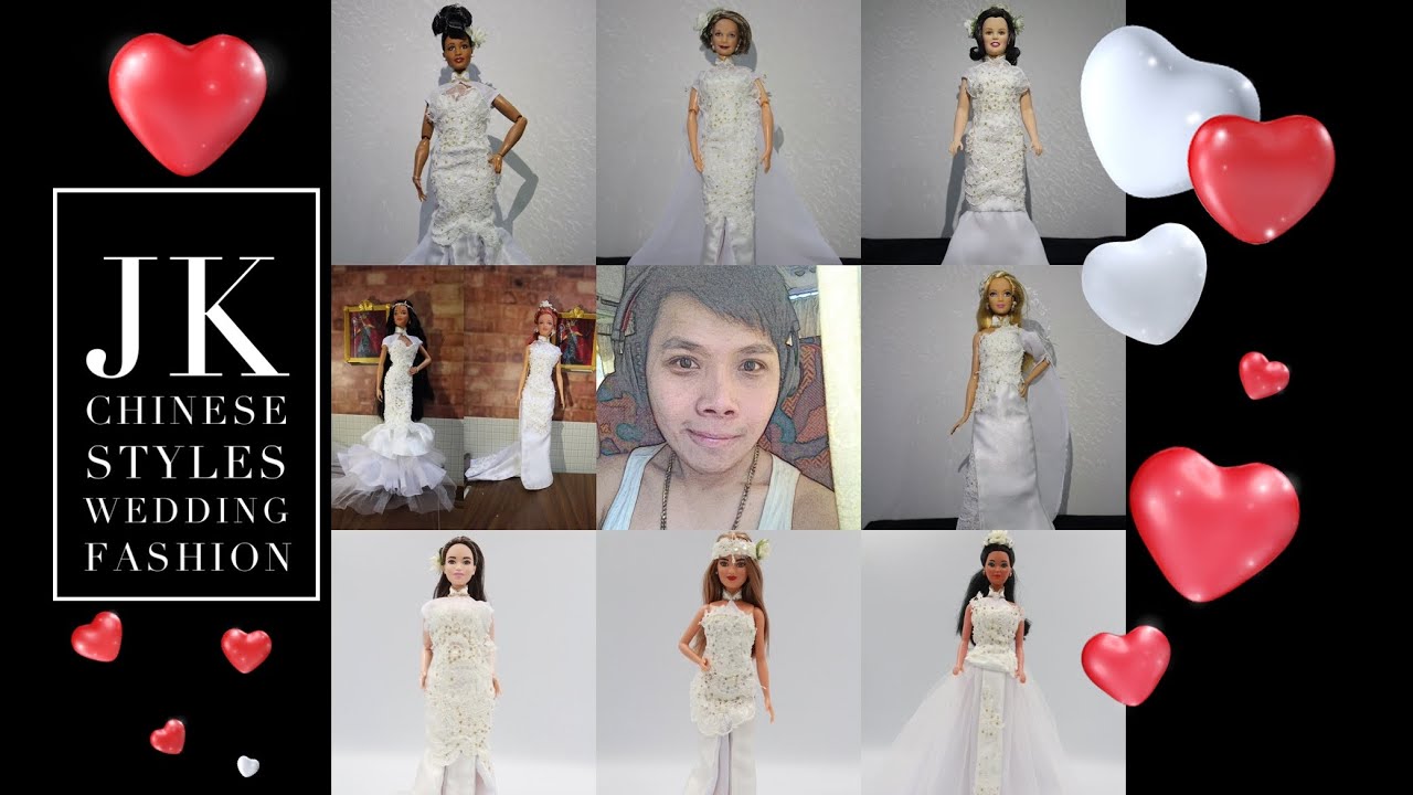 JK Handmade Barbie Dolls Fashion ~ Chinese Style Wedding Dresses