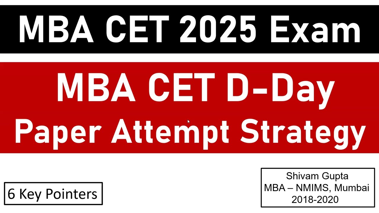 MBA CET 2025 Paper Attempt Strategy || D- Day || 6 Key Pointers | Mock Zone