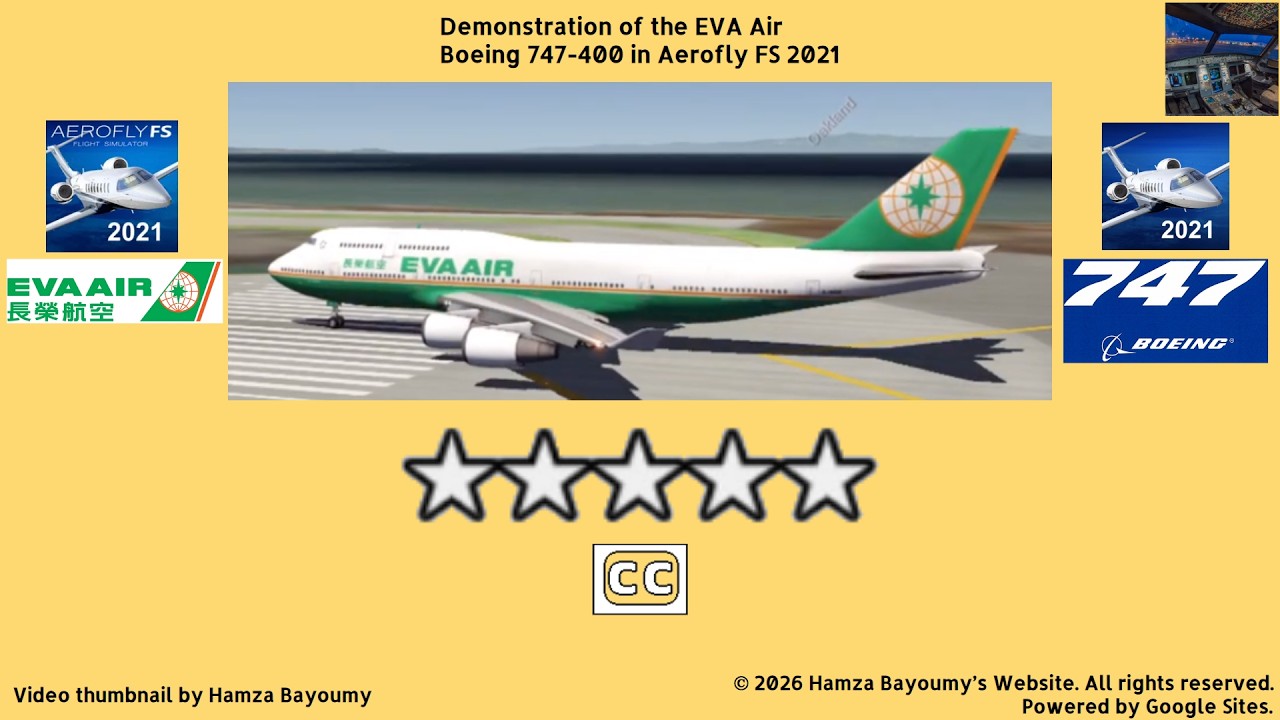 Демонстрация самолета Boeing 747-400 компании EVA Air в игре Aerofly FS 2021.