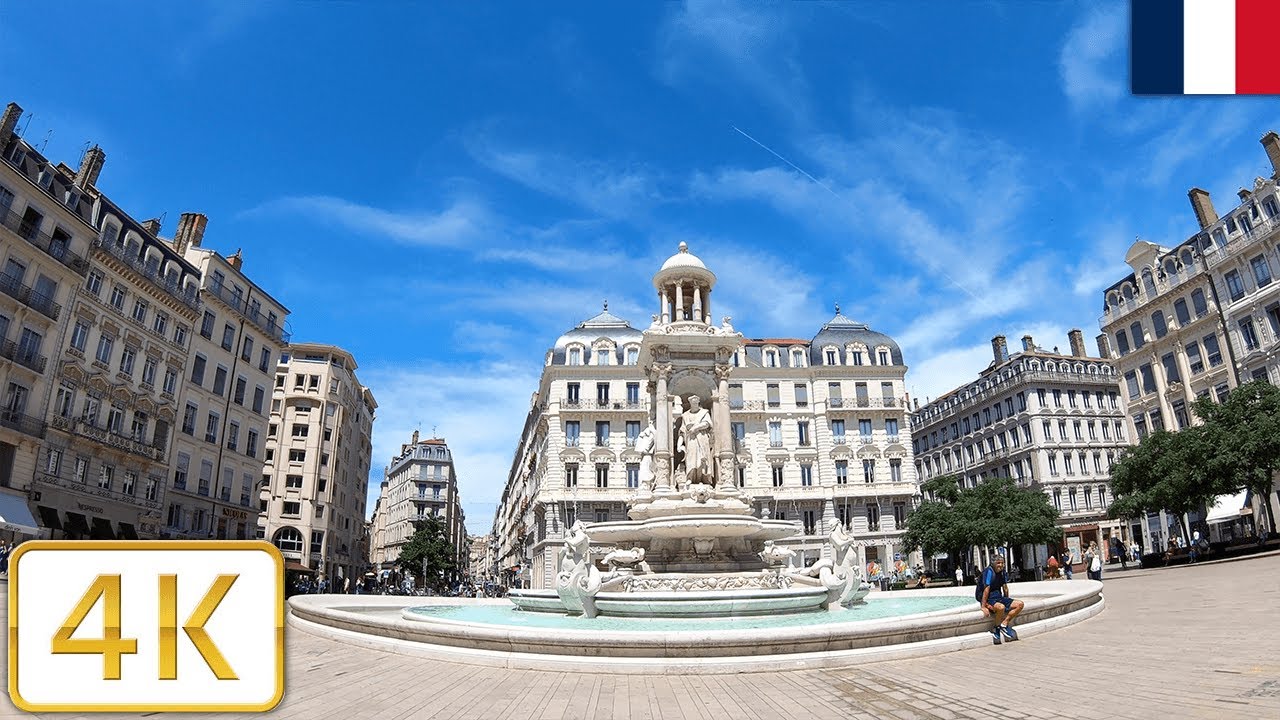 Main shopping streets in Lyon, France (Carré d'Or) | Summer 2021【4K】