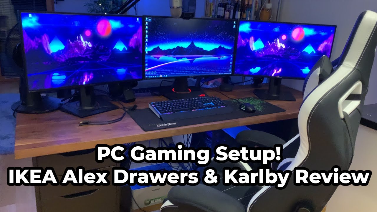 Need a new PC Gaming desk? Try the IKEA Alex Drawers + Karlby Worktop!
