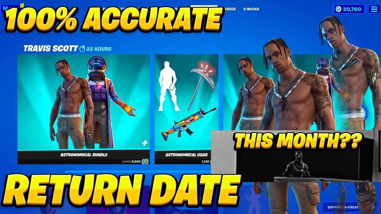 Travis Scott skin RETURN RELEASE DATE! (Travis Scott coming back!)