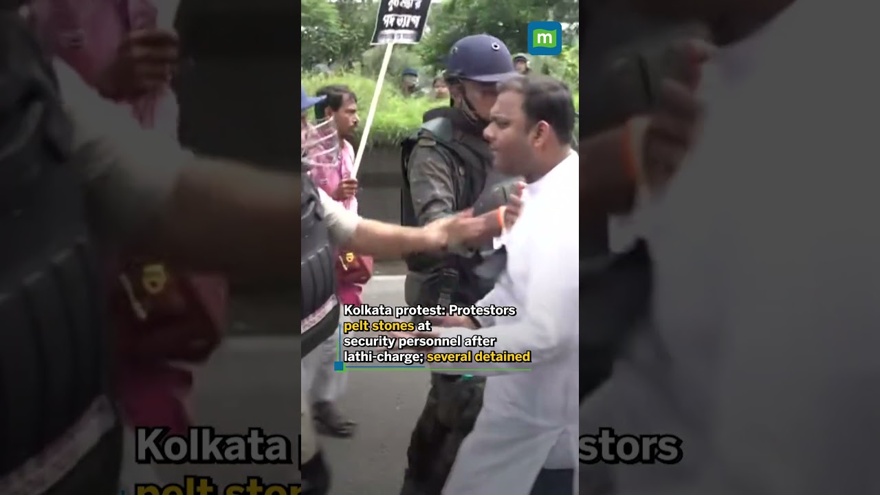 Kolkata protest: Protestors pelt stones at security personnel after lathi charge; several detained