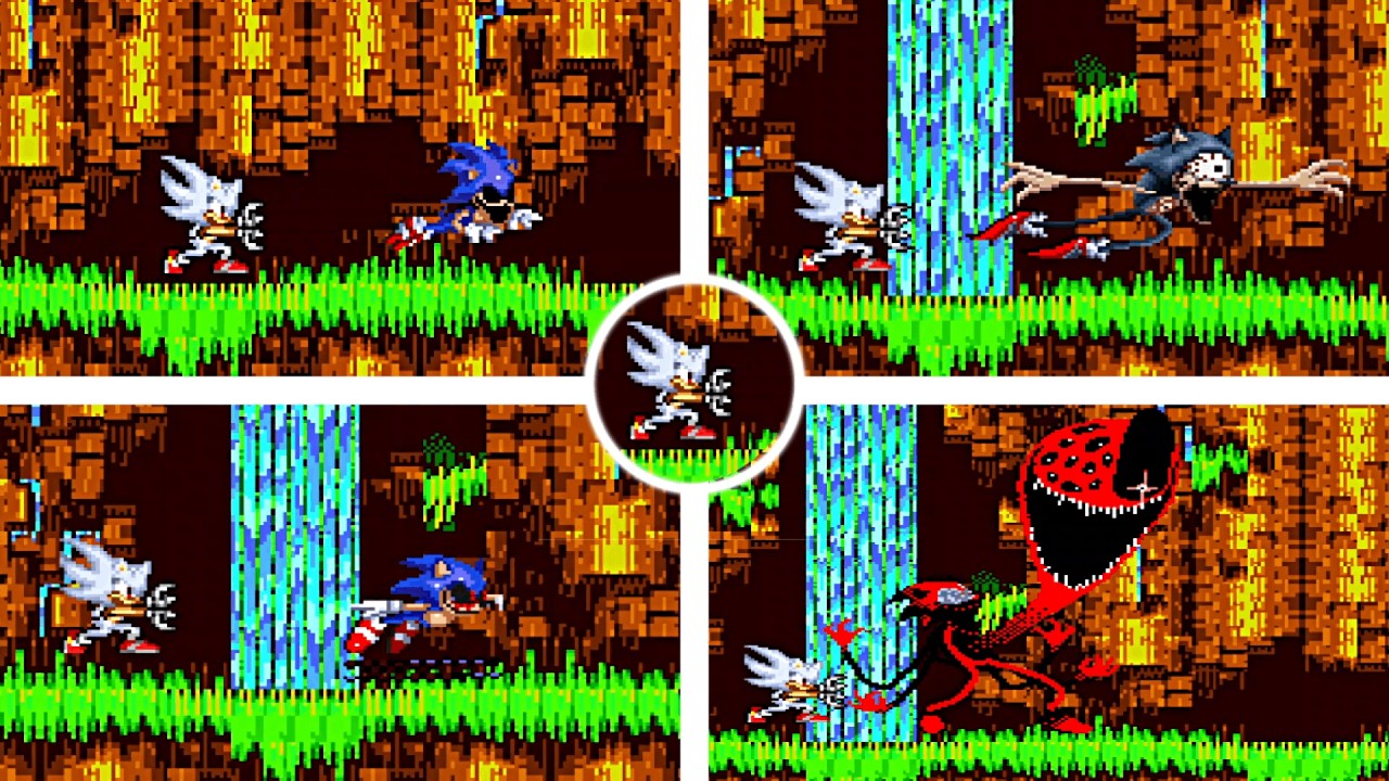 HYPER SONIC FIGHTS SONIC.OMT, FATAL ERROR SONIC.EXE, SONIC.EYX, SONIC.EXE KOLOSSOS AND DEMON X