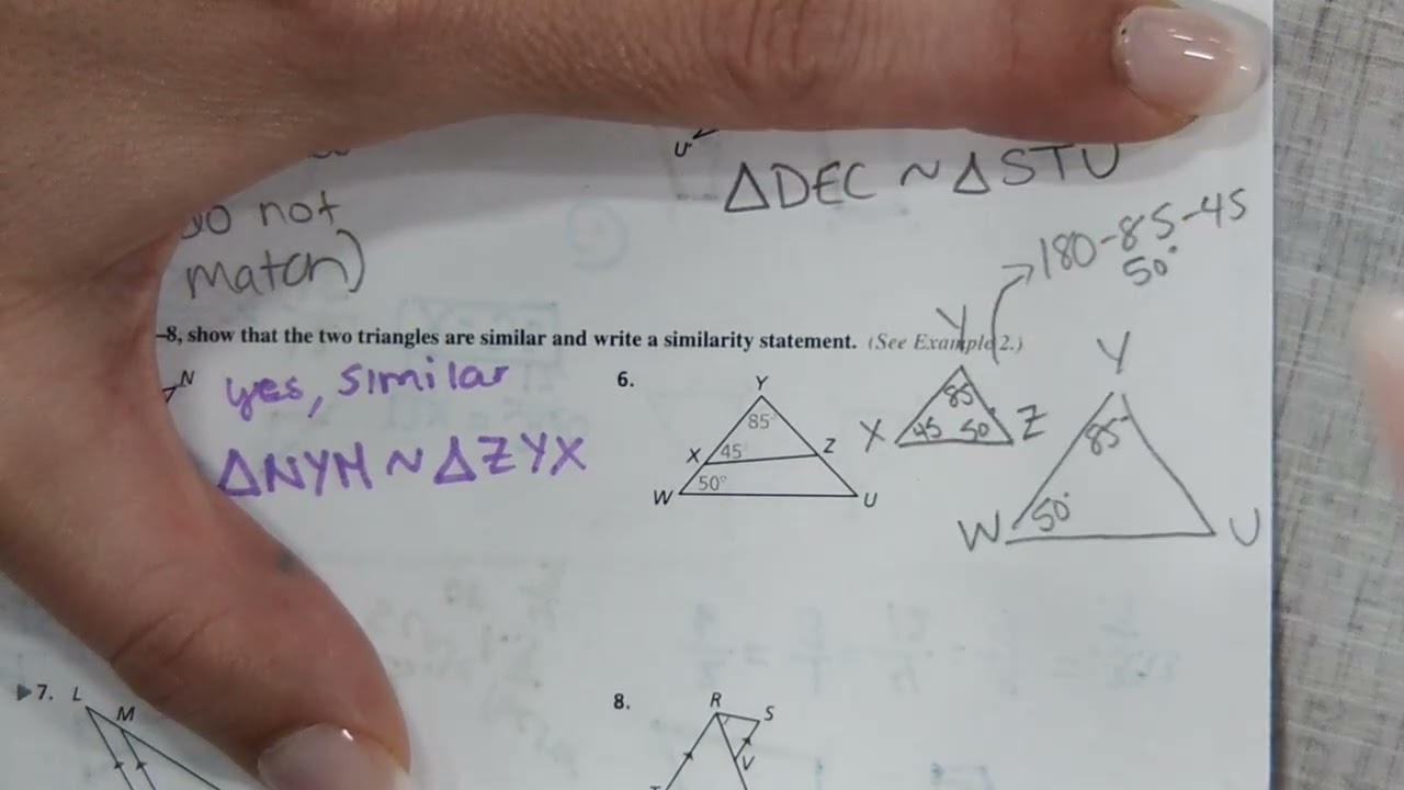 Pg 687 Big Ideas| Lesson 8.2 Proving Triangle Similarity by AA| Angle Angle Similarity Theorem