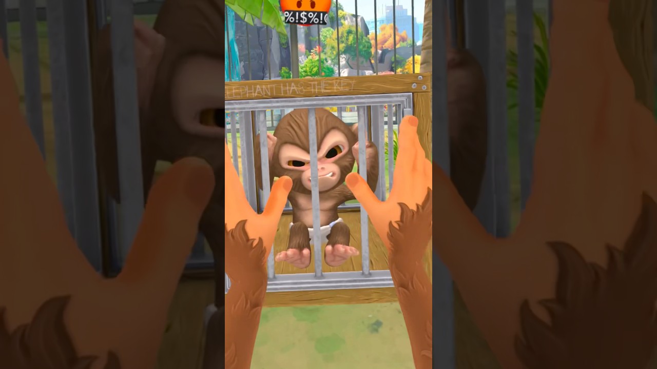 Małpia mama ratuje dziecko👶🐒part7 I Am Monkey VR #vr #game #funny