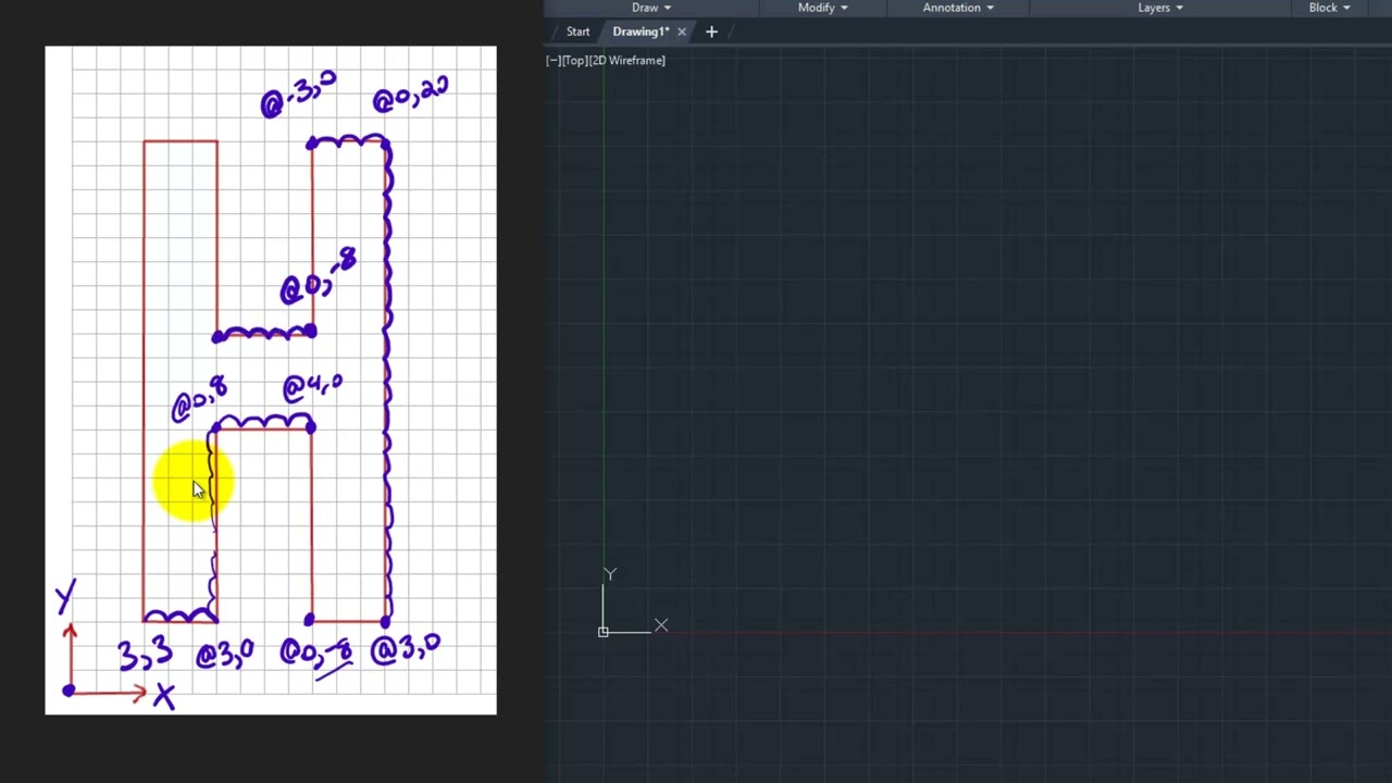 AutoCAD - Relative coordinates