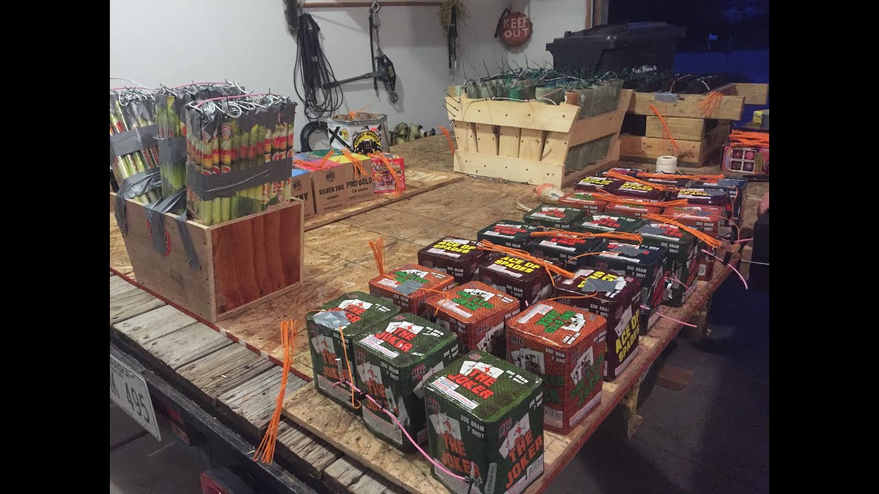 Jordan’s  July 1st Backyard Firework Setup/show 2016