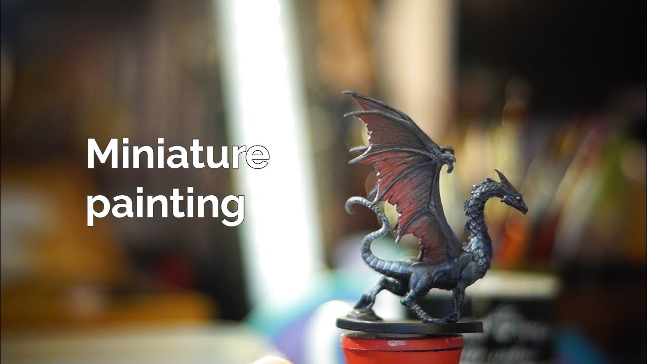 Miniature painting - Shimmergloom Shadow Dragon (D&D)