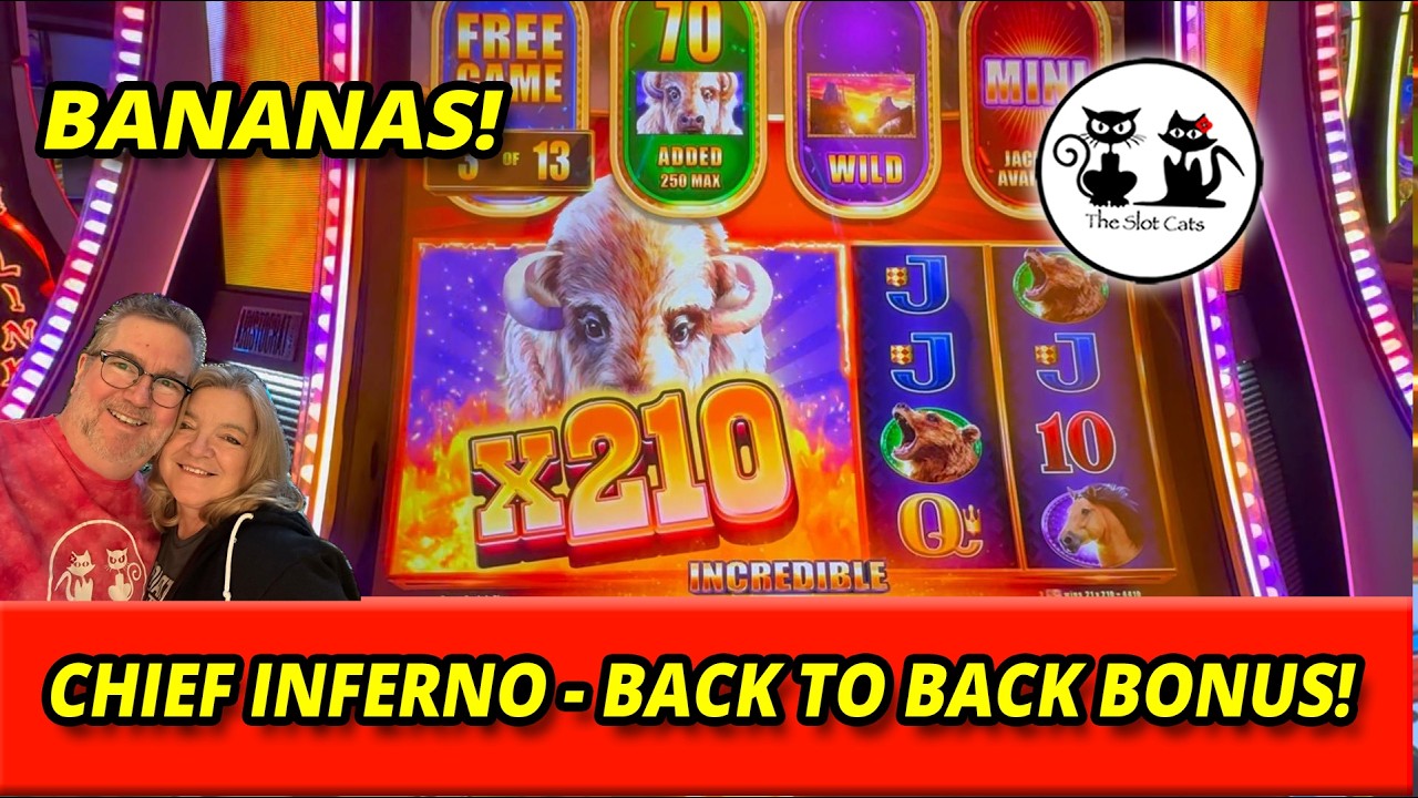 ВЫИГРЫШ НА НОВОМ ИГРОВОМ АВТОМАТЕ CHIEF INFERNO! ДВА БОНУСА ПОДРЯД!! #theslotcats #slots #winning