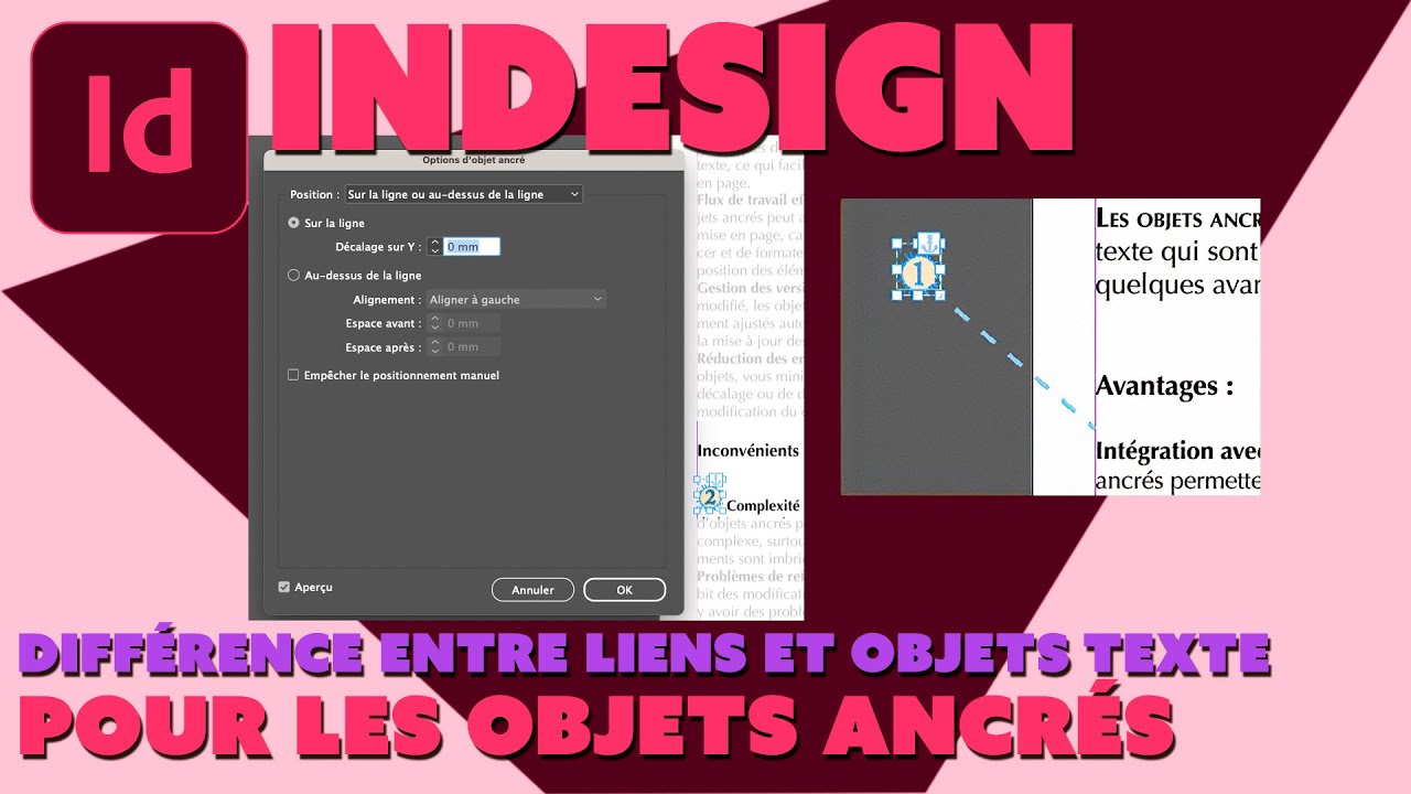 Indesign - Astuces - Objets ancrés - Liens ou objet texte ?
