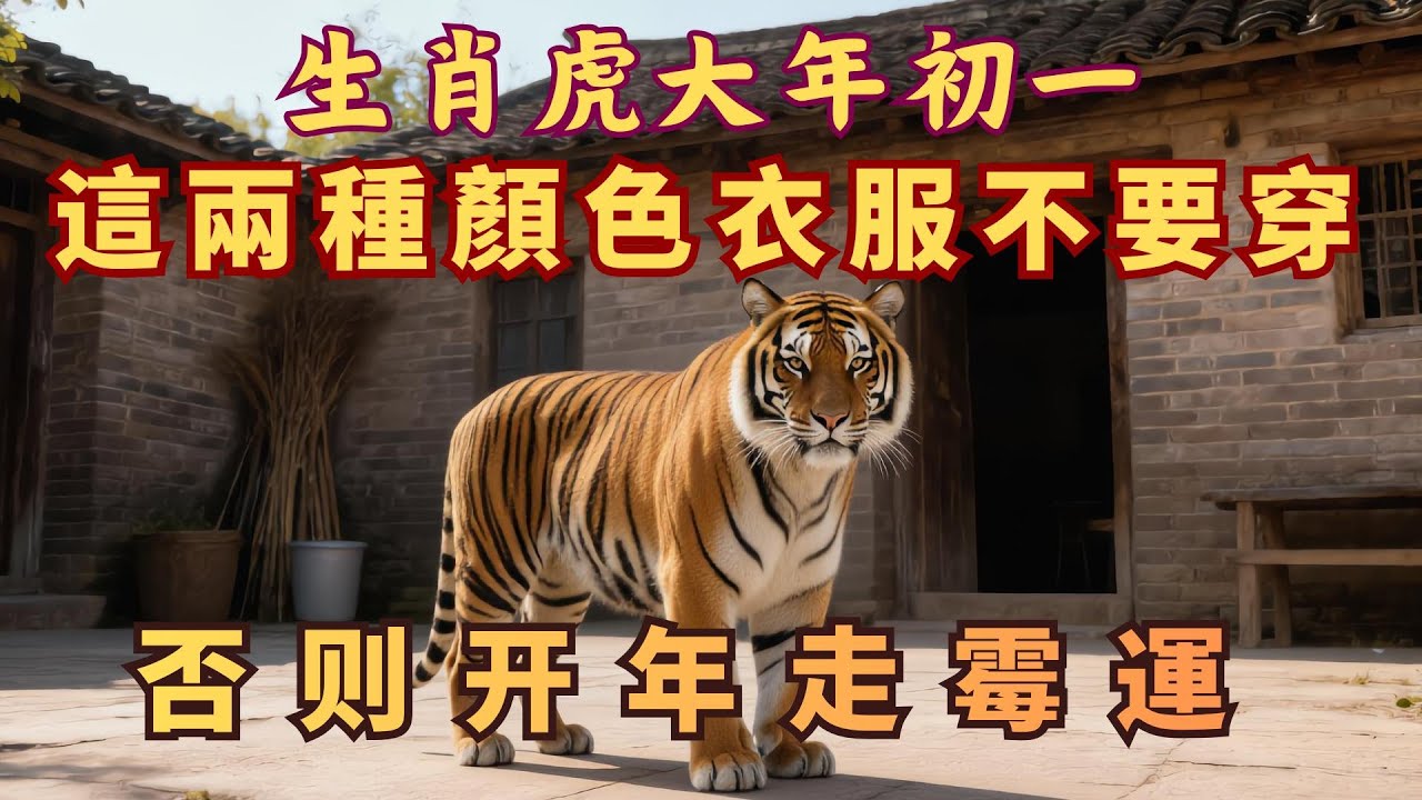 生肖虎大年初一這兩種顏色衣服不要穿，否則開年走霉運！#財運 #貴人相助 #屬虎人2026年運勢  #生肖虎2026年運程 #虎 #生肖虎 #運勢 #風水 #2026 #生肖 #十二属相