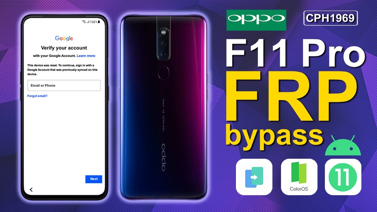 Oppo F11 Pro Bypass FRP Android 11 Without PC Worked 2023 CPH1969