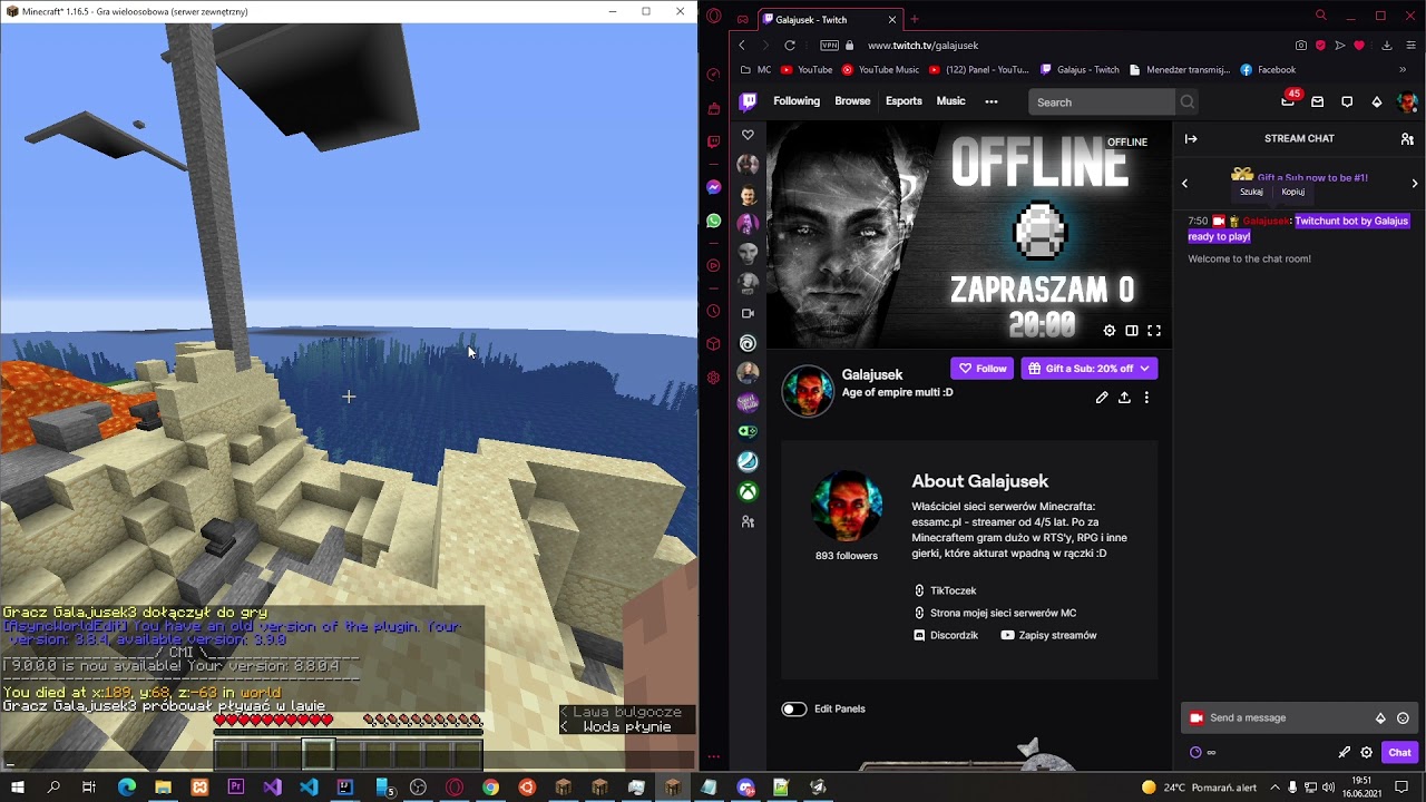 TWITCHUNT - Plugin Minecraft 1.16 - Pokaz możliwości