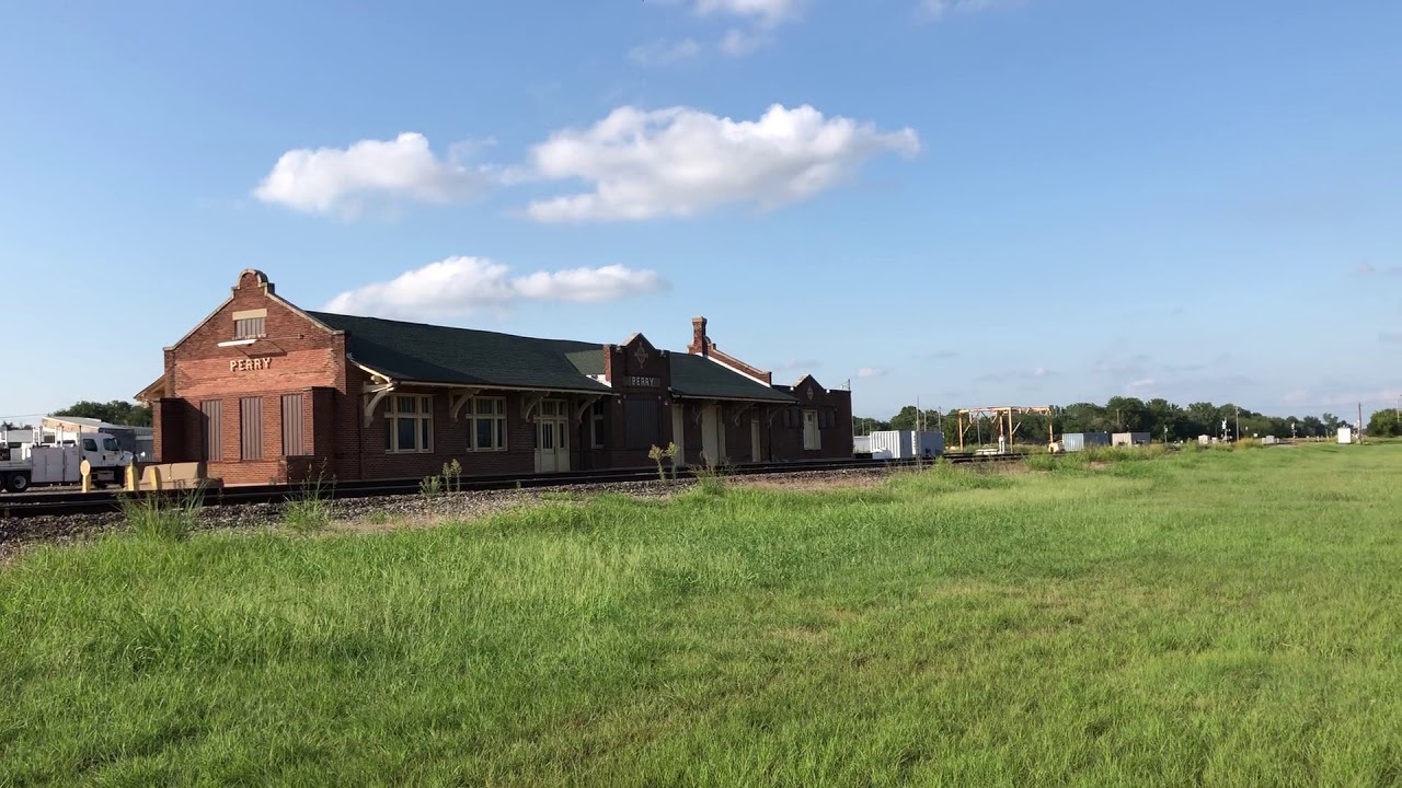Train passing Perry Station, Perry Oklahoma.