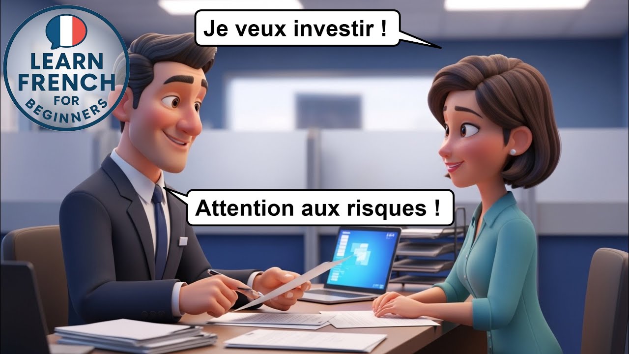 À la Banque : Investir son argent 💰🇫🇷 | French Conversation A1 | Learn French for Beginners