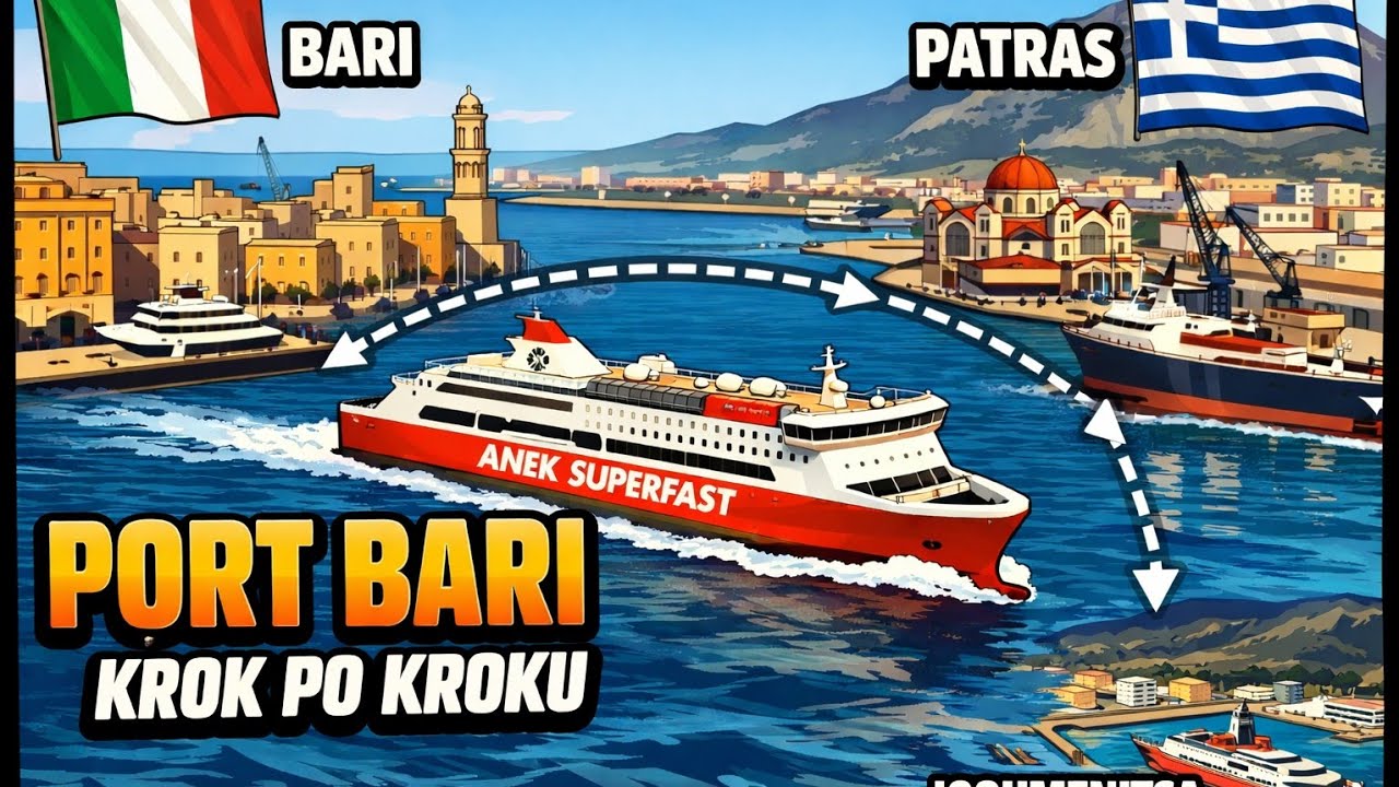 TRASA Z WŁOCH DO GRECJI! Prom Bari-Igumenitsa-Patras! Port Bari krok po kroku! Spacer po Atenach...