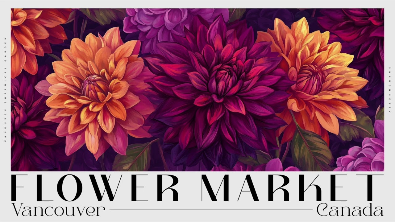 Vancouver Flower Market Art Screensaver for Frame TV | PNW Floral Poster Decor | No Music | 3 Hours