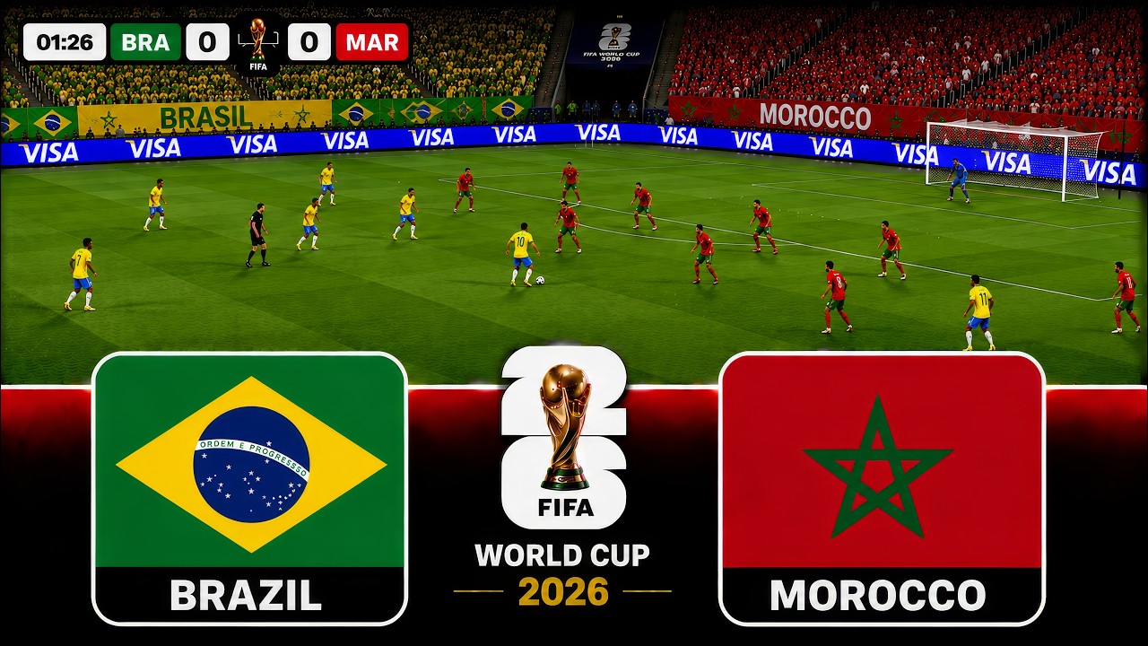 BRAZIL vs MOROCCO, NEYMAR vs HAKIMI 🔥- FIFA WORLD CUP 2026 | PES 21 Gameplay Simulation