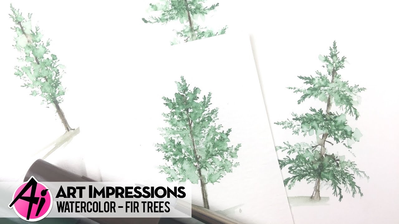 Ai Watercolor - Fir Trees