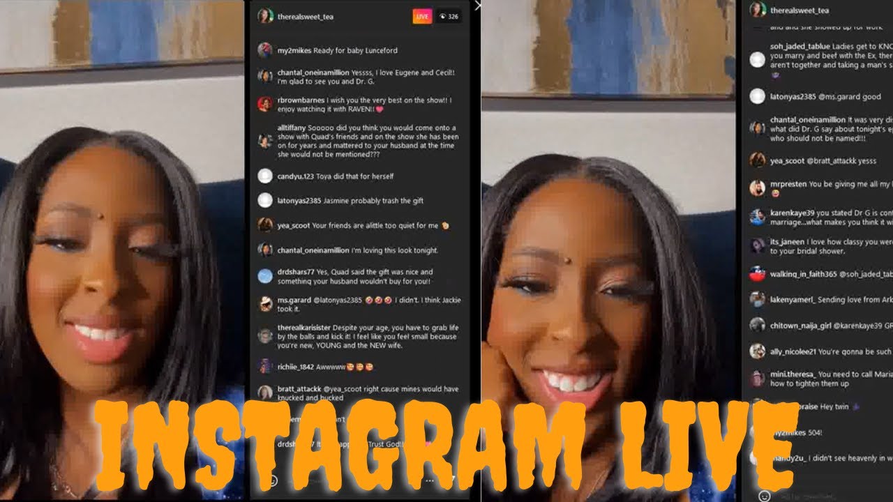 MARRIED TO MEDICINE SWEET TEA TALKS ABOUT SEEING QUAD AT HER PARTY | INSTAGRAM LIVE