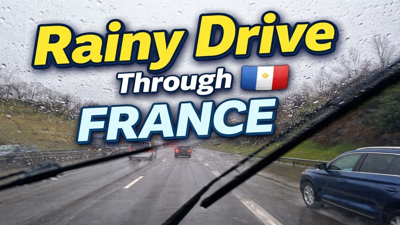 Rainy Drive Through France 🇫🇷 | Relaxing 4K Road View (No Talking)
