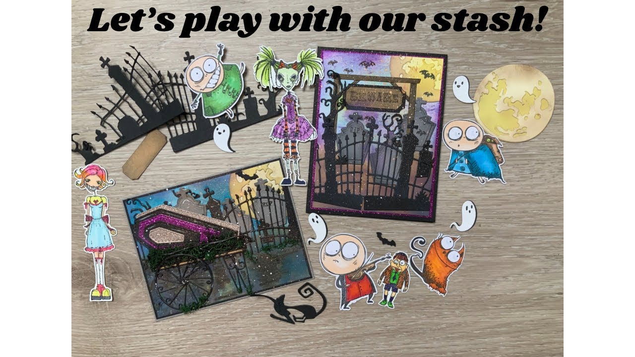 Let’s play with our stash and build a card for Halloween fun!
