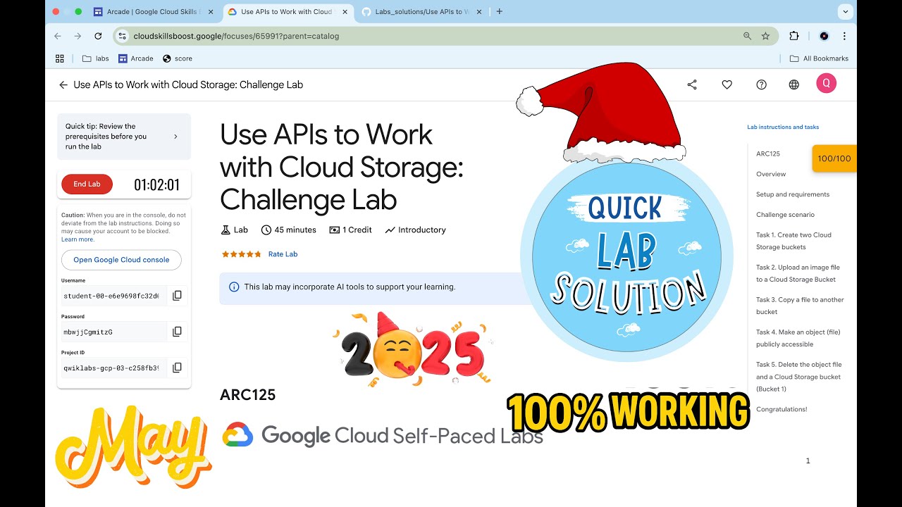 [2025] Use APIs to Work with Cloud Storage: Challenge Lab #qwiklabs || #ARC125 [With Explanation🗣️]