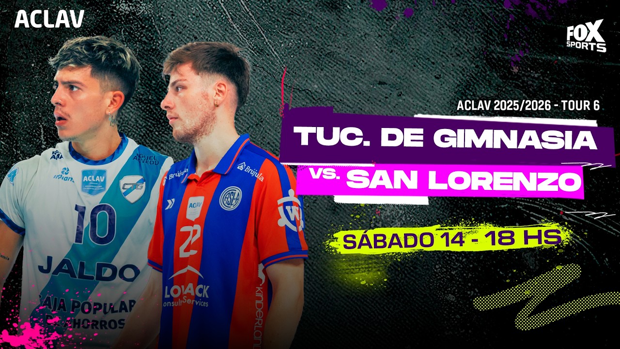 EN VIVO 🔴 || CLUB TUCUMÁN DE GIMNASIA vs SAN LORENZO - VÓLEY ACLAV 2025/2026 TOUR 6