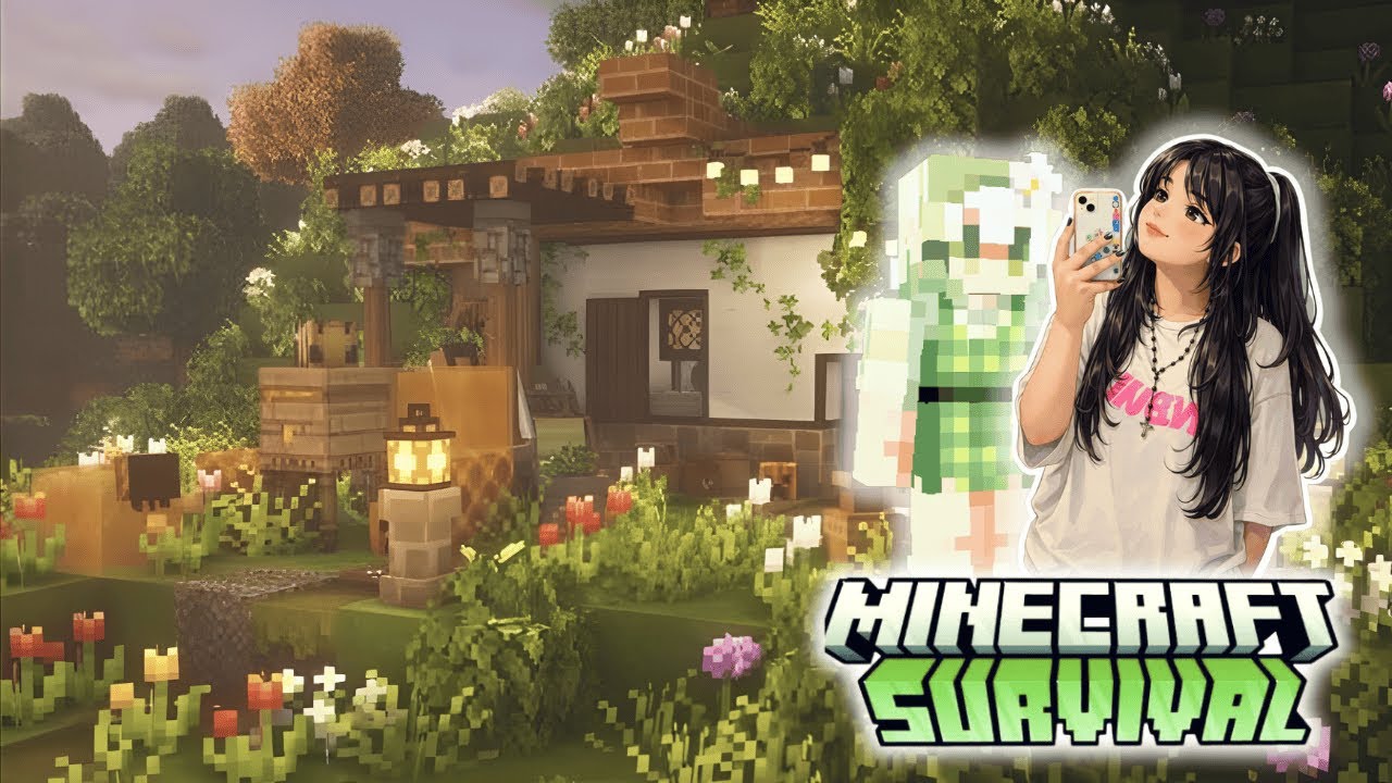 [LIVE] Day 2 Building a house in MINECRAFT | #girlgamer #live #minecraft