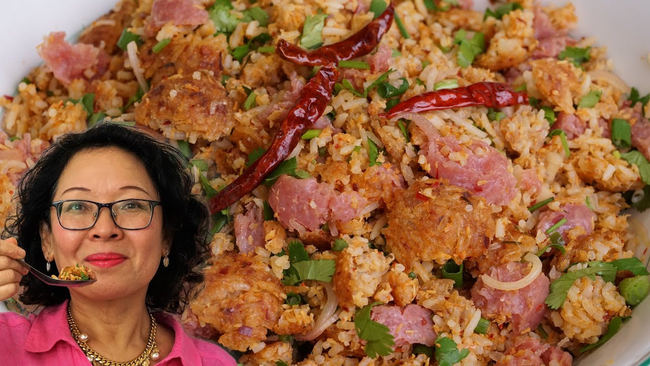 Salade de riz croustillant Laotienne : Nem Thadeua. Un plat magique à gouter absolument !