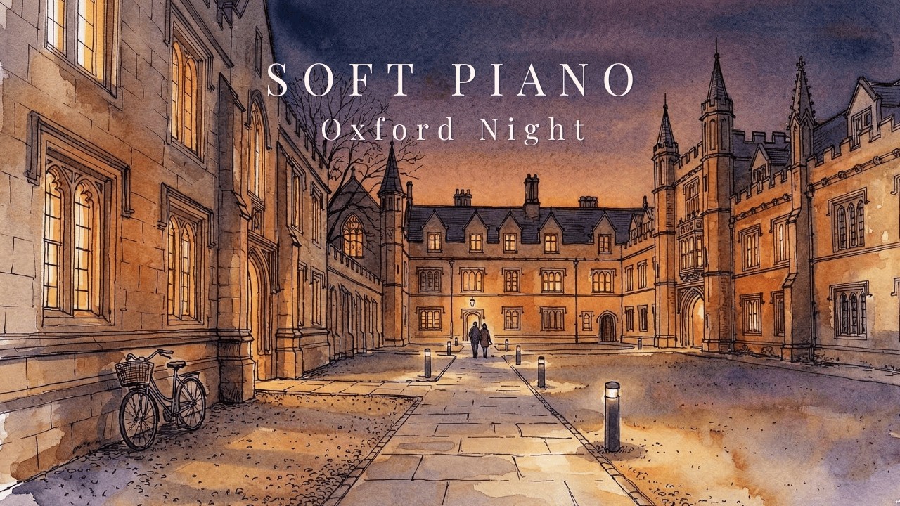 3 Hour Study Music – Soft Piano for a Quiet Evening | Oxford Lights