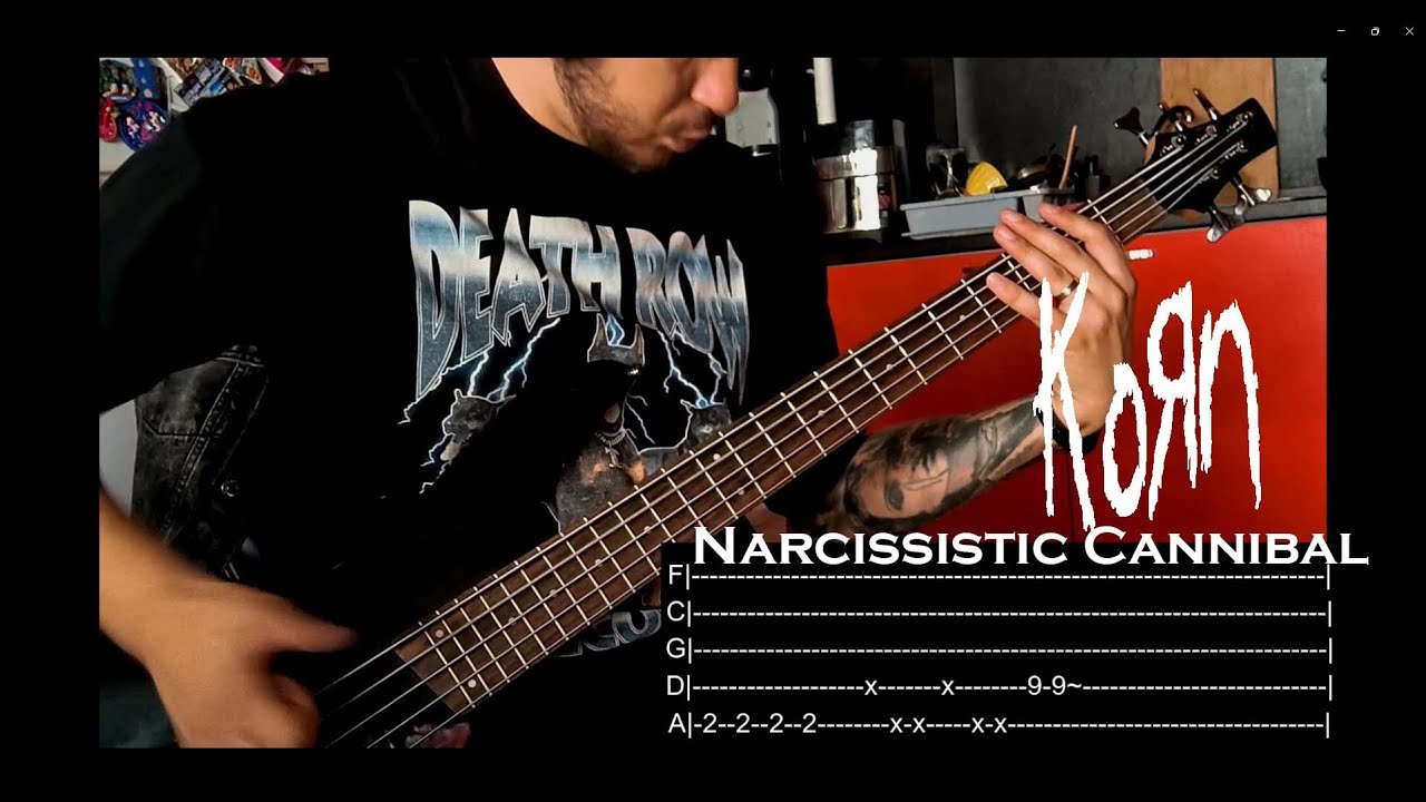 Korn - Narcissistic Cannibal [Bass Cover] | TABS ON SCREEN