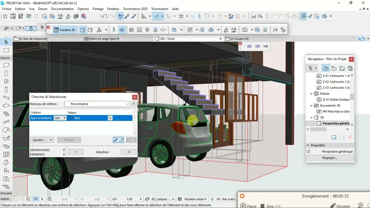 comment faire le jeux de stylo sur ArchiCAD