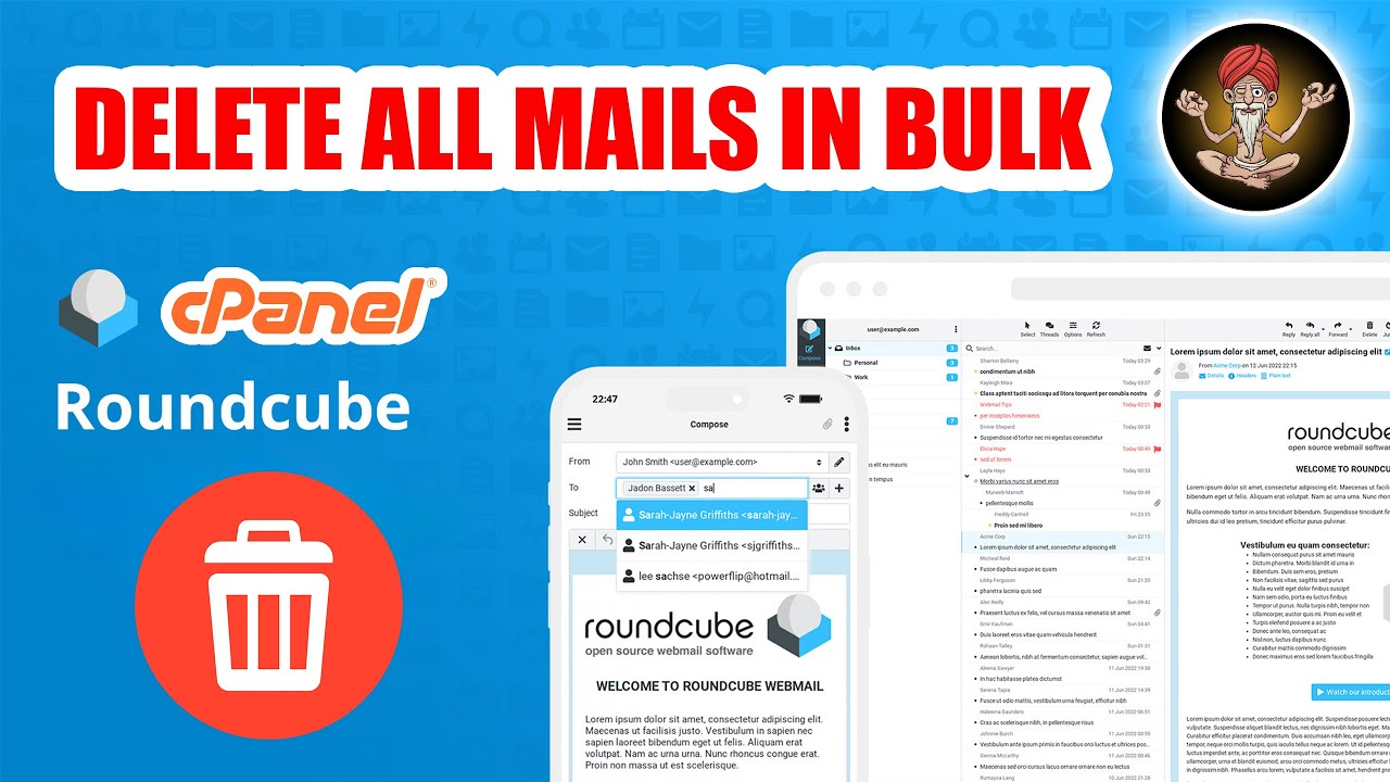 cPanel Roundcube Delete All Mails in Bulk