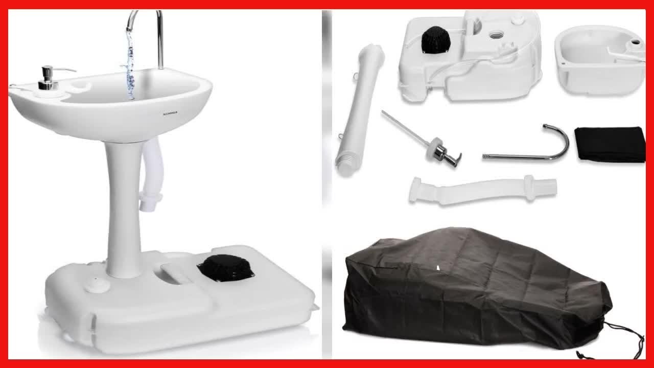 SereneLife Portable Camping Sink w/ Towel Holder & Soap Dispenser