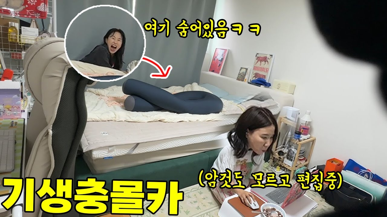 기생충처럼 언니방에 몰래 숨어서 나갈때마다 물건위치 바꿔보기ㅋㅋㅋㅋㅋ
