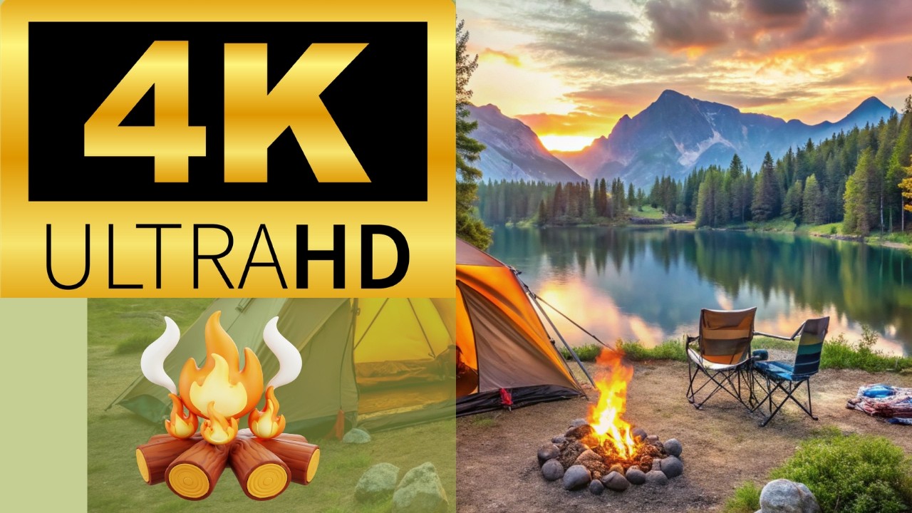 4K Campfire & Cozy Fireplace 🔥 Relaxing Night Ambience for Sleep, Study & Stress Relief